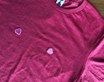 the extra pink little hearts tee