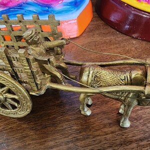 6.5 inche brass bullock cart statue / gujrati wedding item usa seller  fast ship
