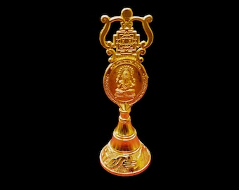 5.25 inches height of Handcrafted Brass Puja Bell with Ganesha | Temple Pooja Bell | Spiritual Home Decor usa seller/fast shipping