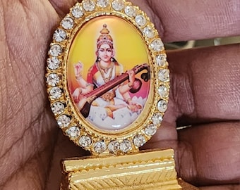 Metal 2.0 inches maa saraswati  frame for car hindu god usa seller fast ship