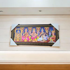 Cadre photo 5-en-1 Dieu hindou, art mural religieux, cadeau personnalisé pour amis et famille hindous, traditions vendeur américain expédition rapide