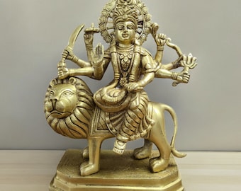 11 inches Brass  maa durga hindu  goddess usa seller fast ship
