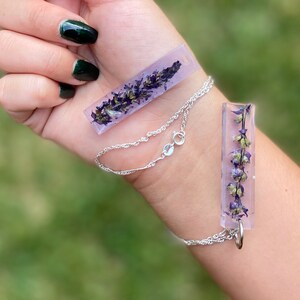 Purple flower pendant necklace- real silver