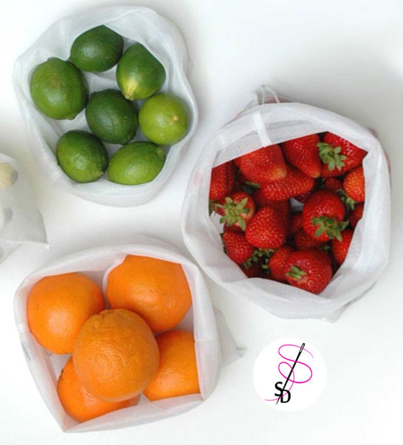 Reusable Produce Bags Zero Waste Mesh Produce Bags Set Etsy