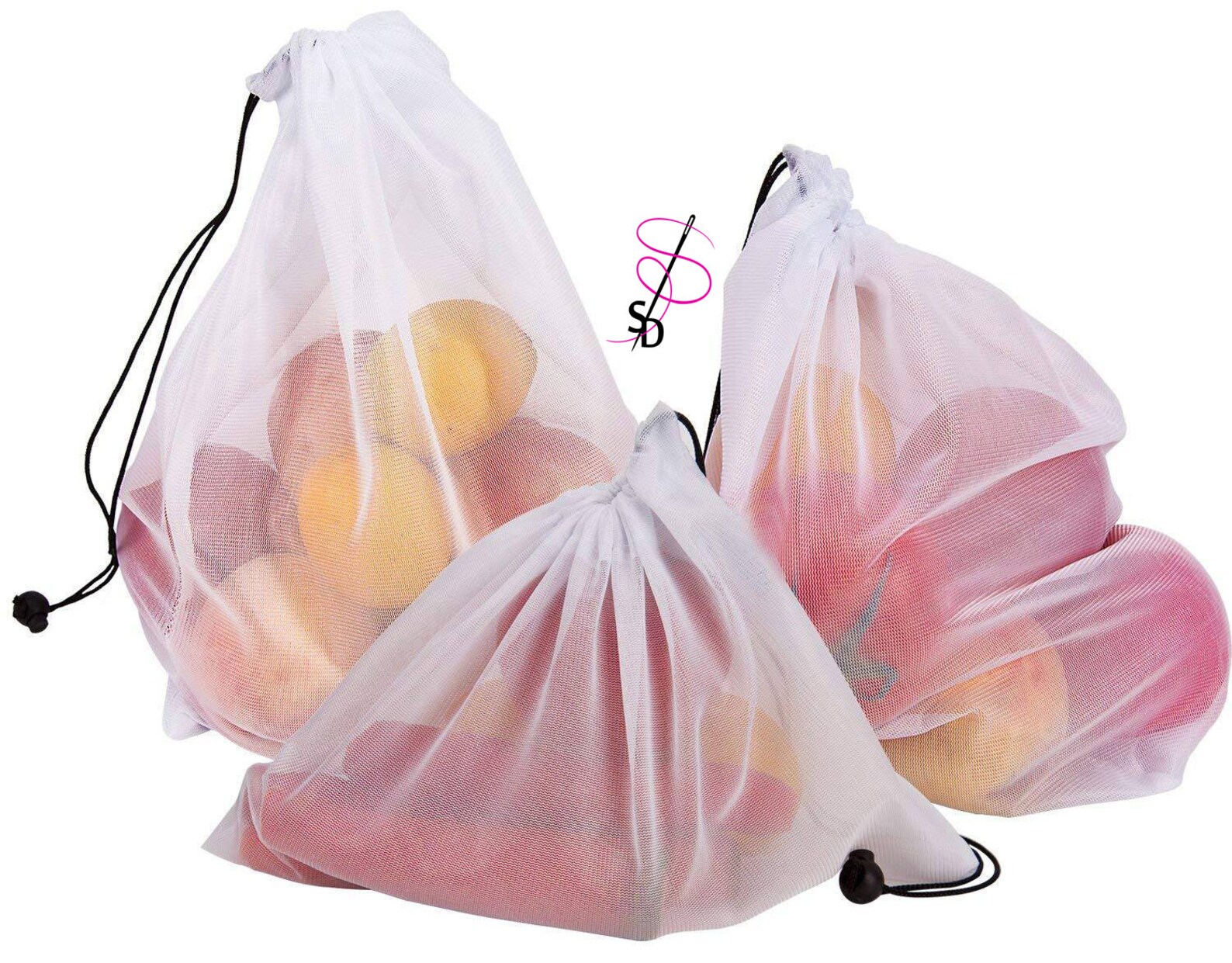 Reusable Produce Bags Zero Waste Mesh Produce Bags Set Etsy