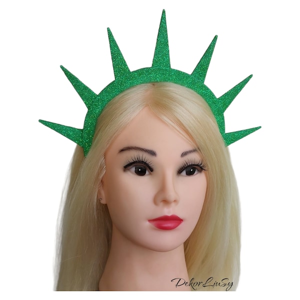 Statue Liberty Krone 4. Juli Haarband Lady Liberty Glitter Haarschmuck Staubiges Haarband