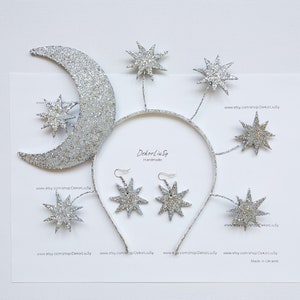 Moon & Stars Headpiece Celestial Halloween Crown