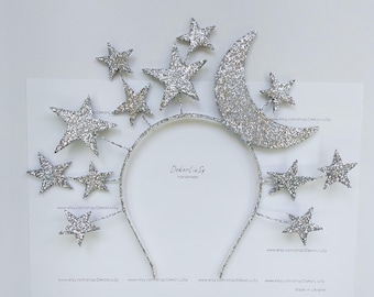 Celestial moon stars headpiece Halloween stars crown Moon stars headband