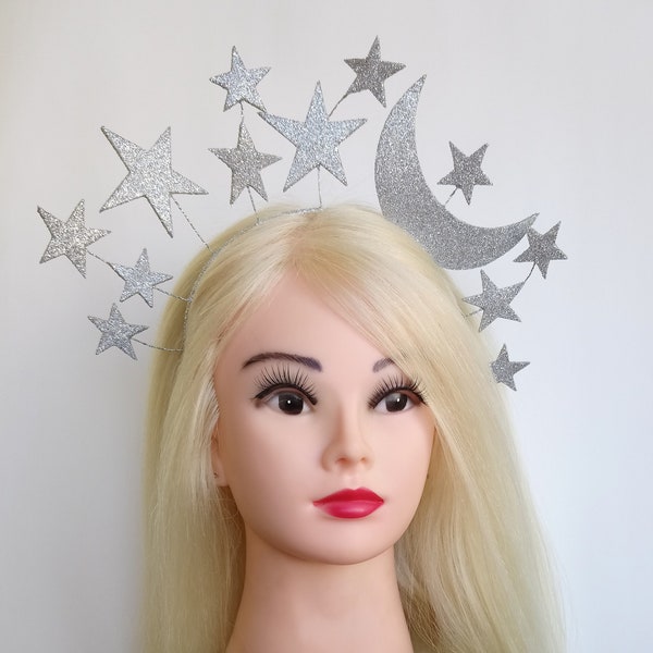 Celestial moon stars headpiece Halloween stars crown Moon stars headband