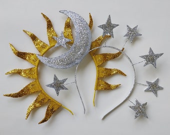 Set of sun and moon headbands Halloween crown