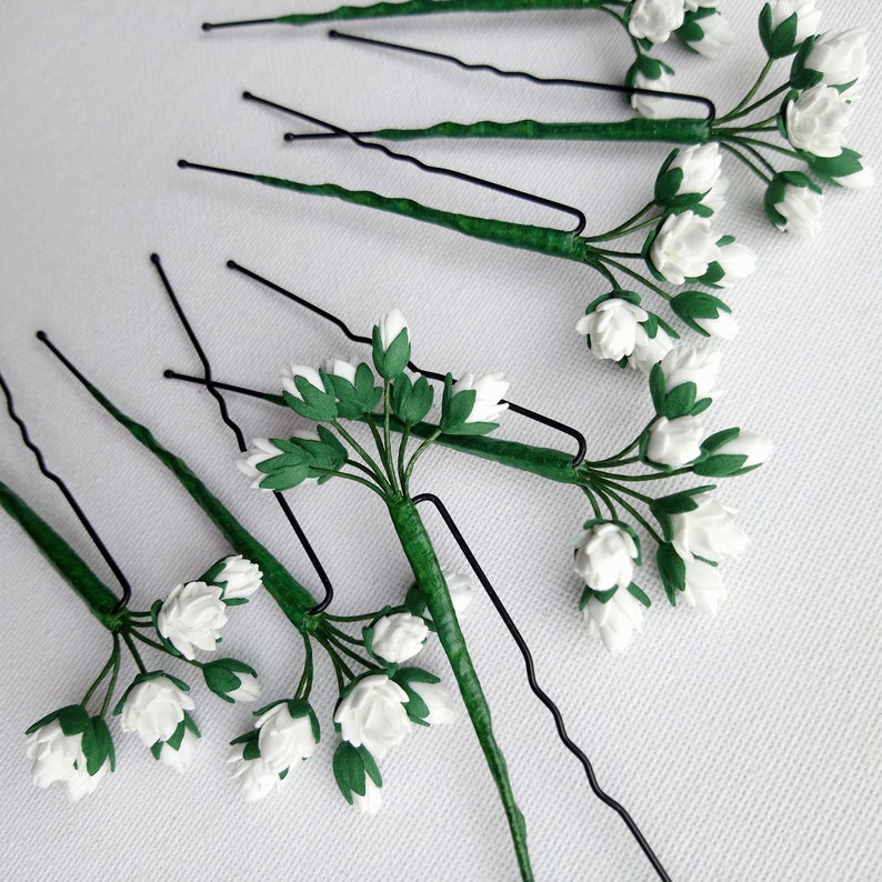 Gypsophila Hair Pins White Gypsophila Bridal Flower Hair Pins Etsy