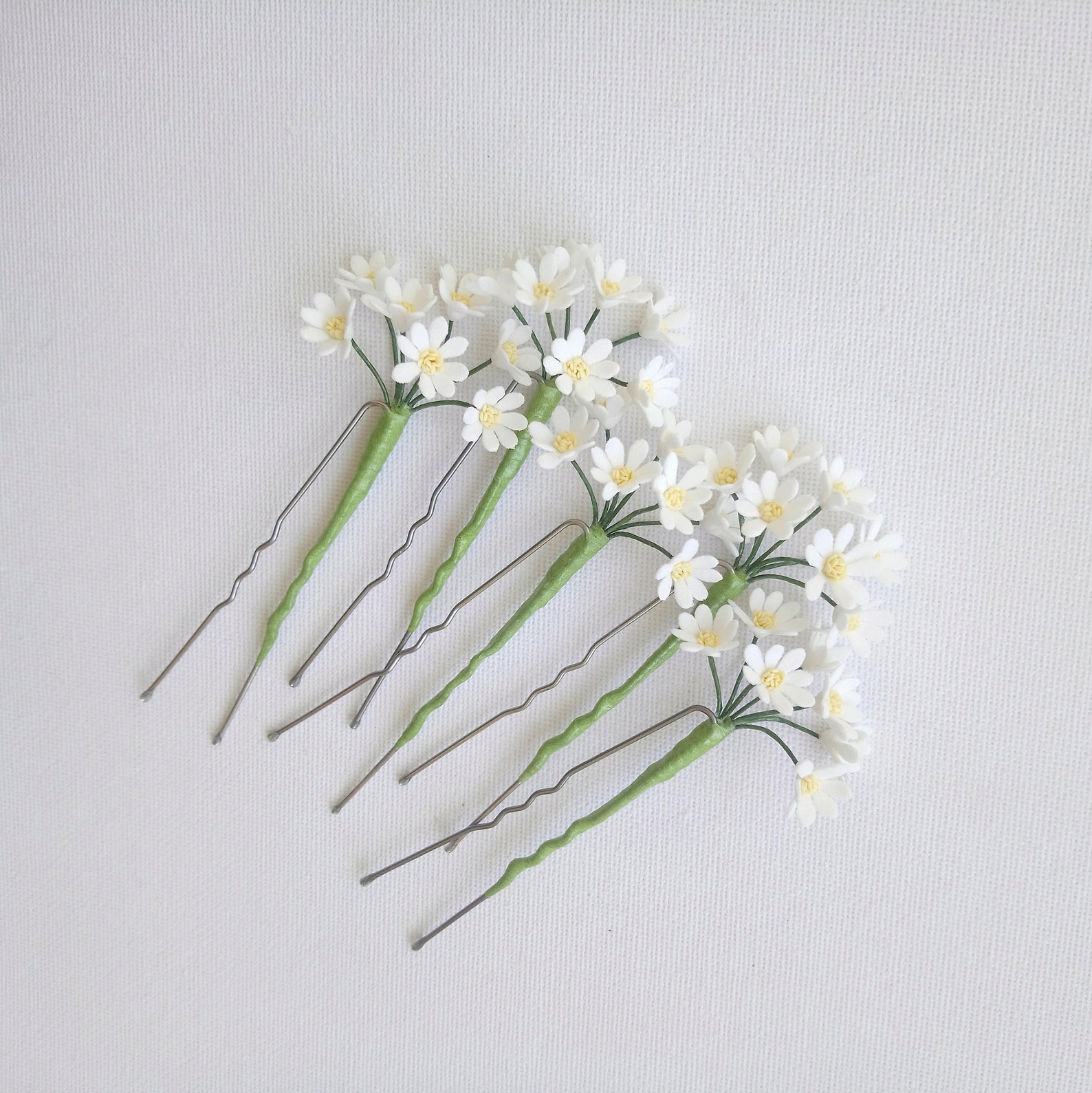 Daisy hair pins White Rustic bridal flower hair pins Daisy Etsy