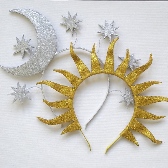 Set of Sun and Moon Headbands Halloween Crown Etsy