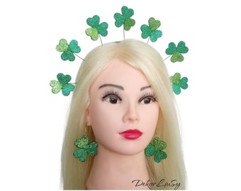 St. Patrick's day headband Shamrock headpiece