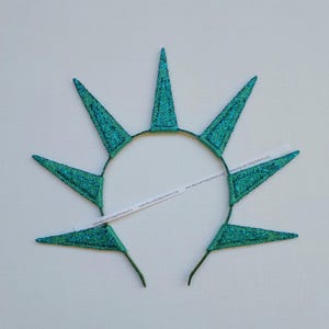 Teal spikes halo crown Halloween glitter holiday headband image 4