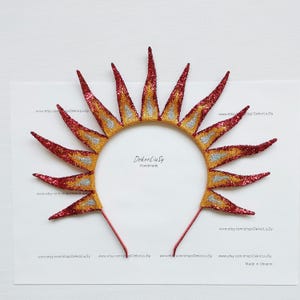 Fire crown Red flame headband Halloween headpiece
