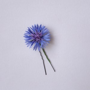 Cornflower bridal hair pins Blue flower hairpiece 1 hair pin