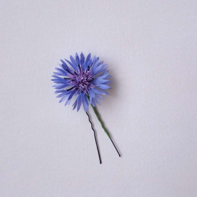 Cornflower bridal hair pins Blue flower hairpiece 1 hair pin