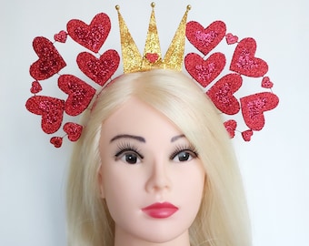 Queen of hearts crown headband