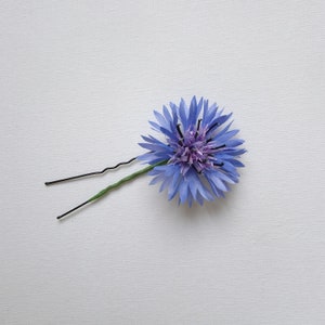 Cornflower bridal hair pins Blue flower hairpiece image 10