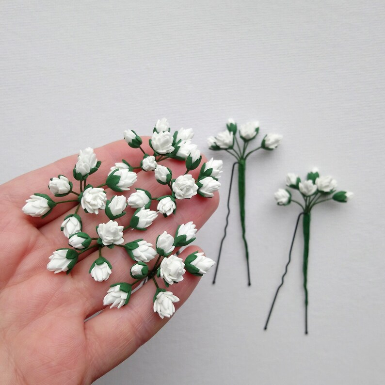 Gypsophila Hair Pins White Gypsophila Bridal Flower Hair Pins Etsy