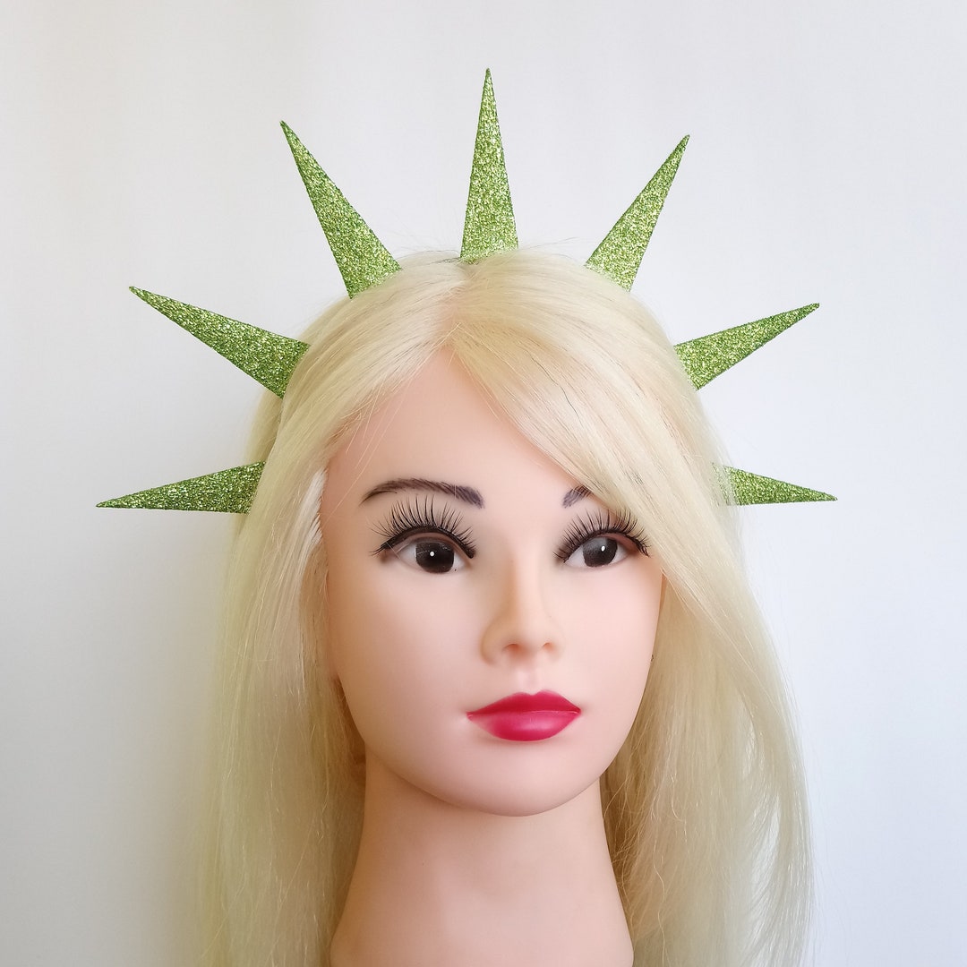 Statue Liberty Crown Lady Liberty Glitter Headband Patriotic Etsy