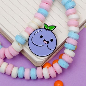Blueberry Pin | Kawaii Fruit Pin | Vegan Pins | Enamel Lapel Pin | Vegan Gifts | Lapel Pins | Enamel Pins | Cute Berry Pin | Purple Lilac