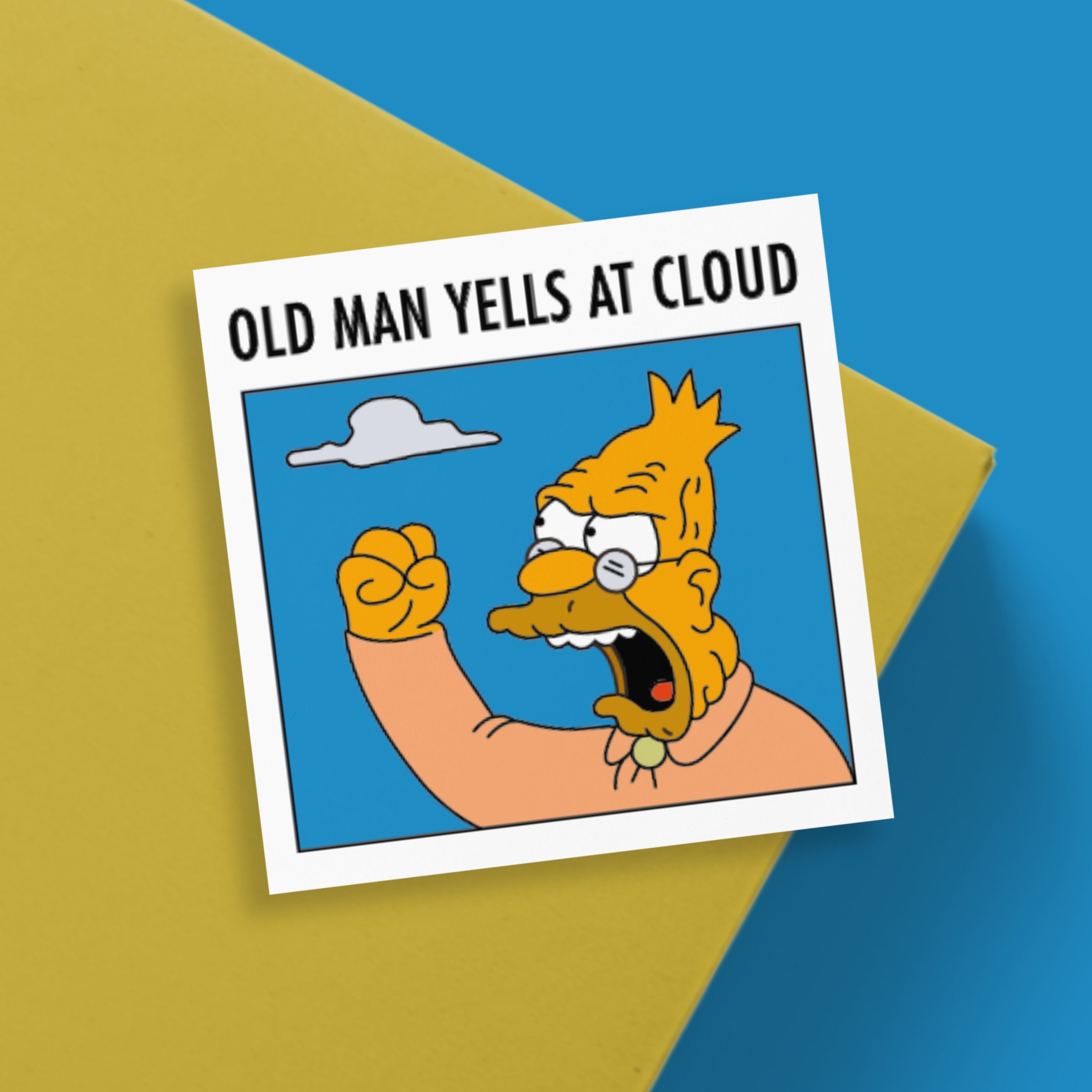 The Simpsons Square Print - 21cm - Old Man Yells at Cloud | Simpsons Poster  | Simpsons Art | Simpsons Wall Art | Simpsons Gifts | Home Decor