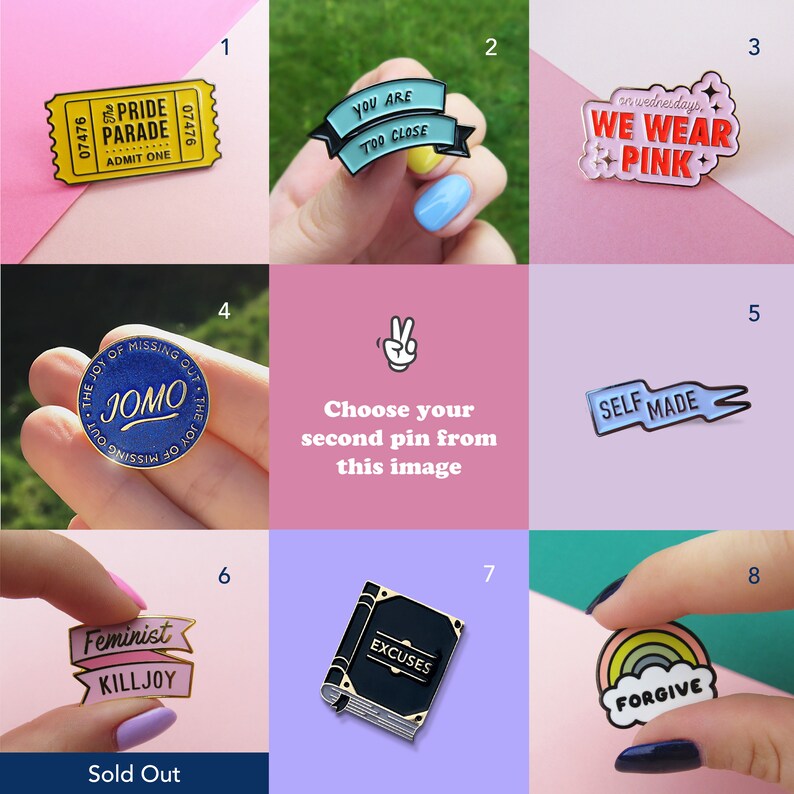 CREATE A PIN SET Custom Pin Gift Set Choose Any 3 Pins Etsy