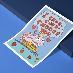 The Simpsons DIGITAL PRINT - I Choo Choo Choose You! | Valentine&#39;s Day | Personalized Poster | Art Print | Simpsons Wall Art | Printable PDF