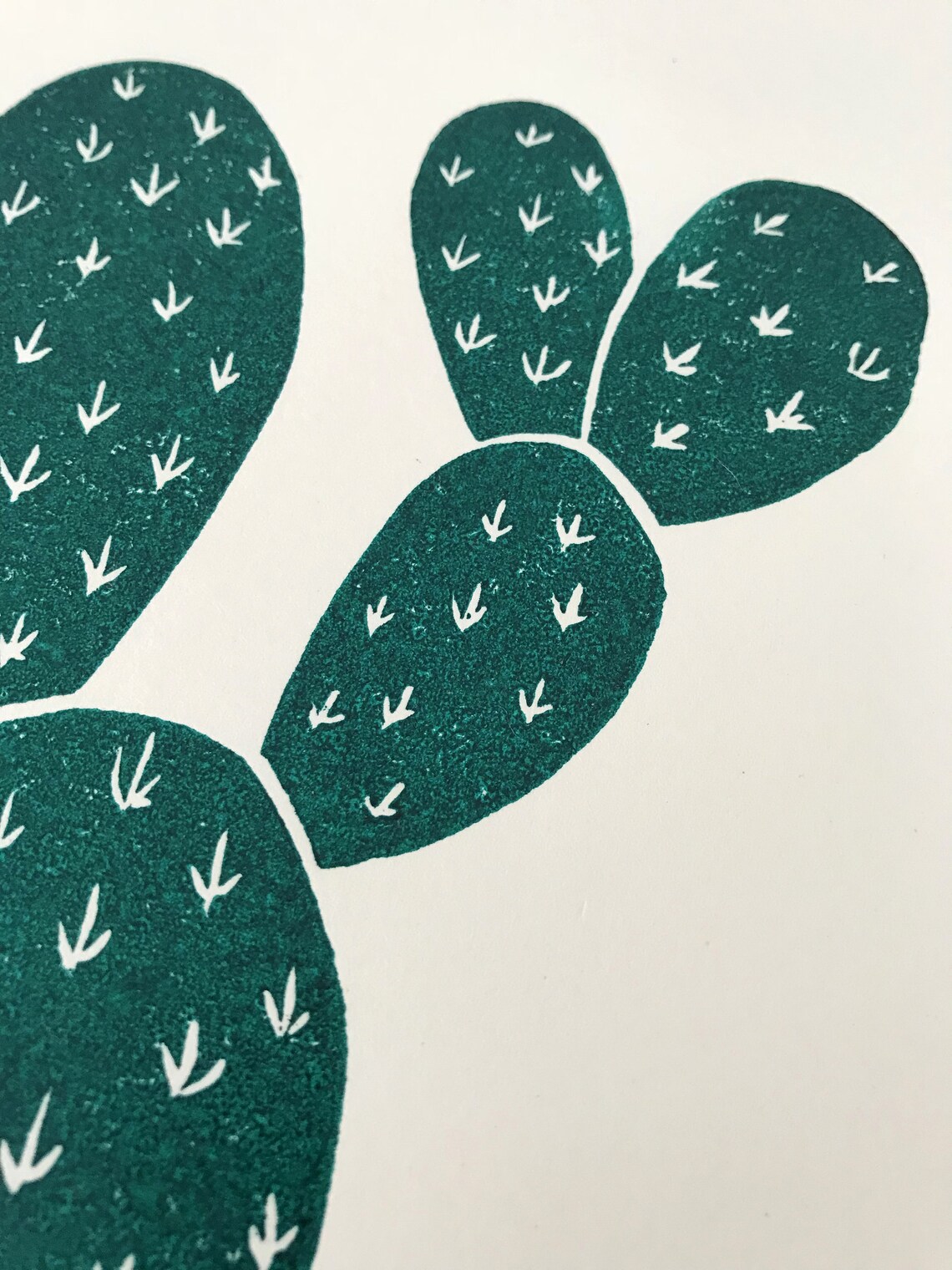 LINOCUT PRINT Cactus Engraved and printed by hand HANDMADE | Etsy