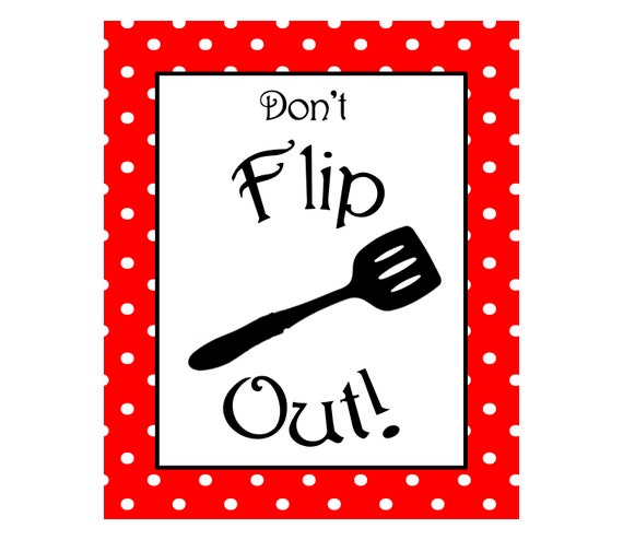kitchen decor wall art digital download don't flip | etsy
