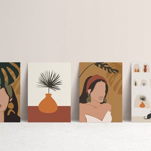 Palm Postcard Collection, Set of 4 or 8 Postcards | Abstract Art | Art Postcard | Botanical Postcard Set | Mini Prints | Boho Postcards