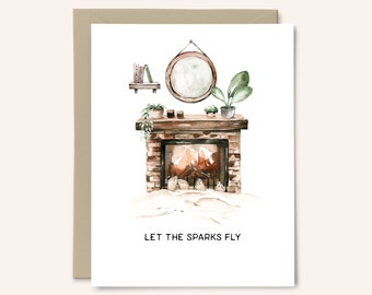 Let the Sparks Fly Handmade Greeting Card | Romantic Anniversary | Valentine's Day Card | Love Card for Wedding | Anniversary Gift | Couples