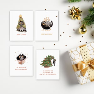 Tarjeta navideña Happy Catsmas / Tarjeta de Navidad / Navidad para gatos / Tarjeta navideña para gatos / Tarjeta de Navidad divertida / Tarjeta de Navidad para gatos divertidos