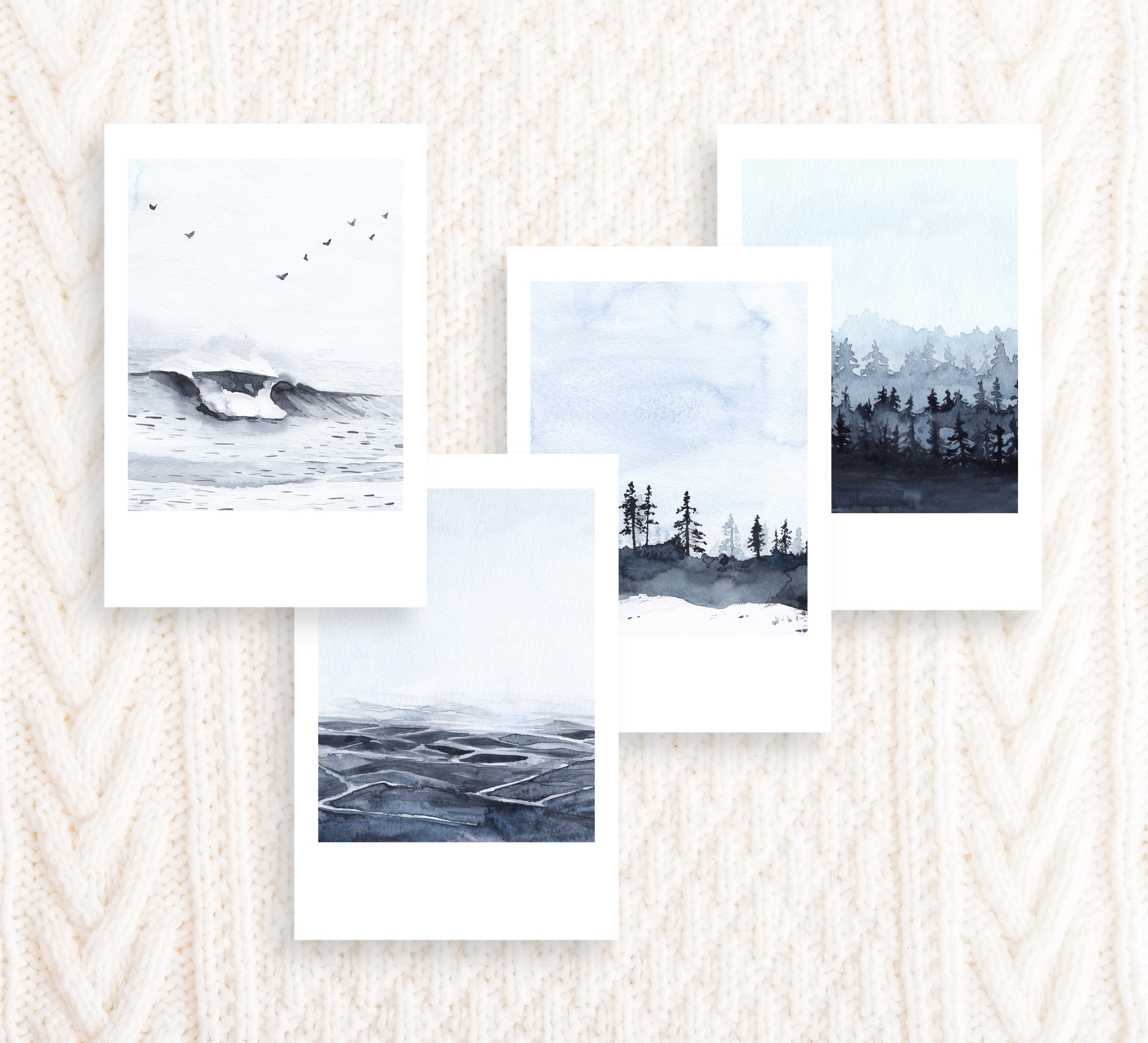 Winter's Memories Postcard Set | Set of 4 or 8 Postcards | Watercolor ...