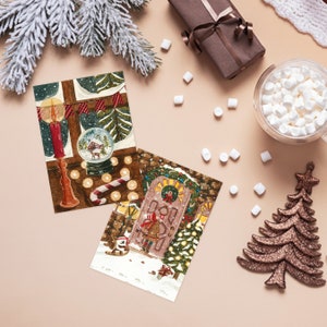 North Pole Notes Postkarten Set | Weihnachts Postkartenset, 8 Postkarten | Weihnachtskarten Pack | Weihnachtskarten Set | Malerische Winter Postkarte