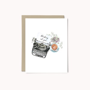 Vintage Denken an Sie Karte | Cottagecore | Nur weil Karte | Typewriter Notecard
