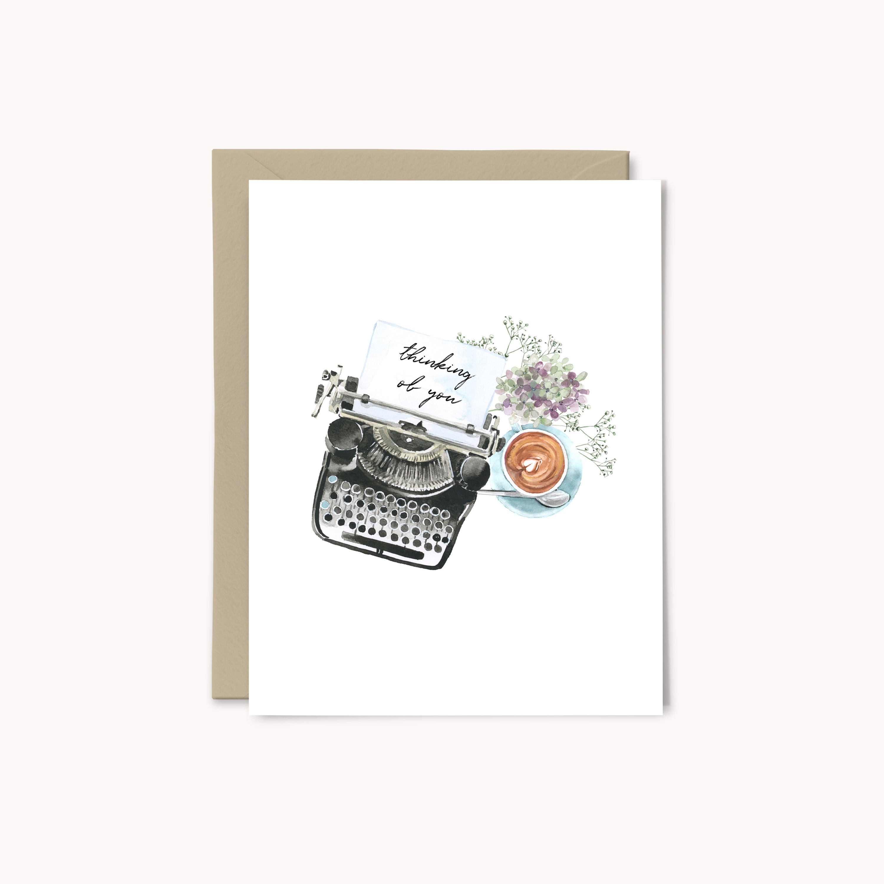 Vintage Thinking of You Card | Cottagecore | Just Because Card | Typewriter Notecard