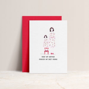 First My Mother Always My Best Friend Mother's Day Card Eco Friendly Watercolor Mother's Day Card Seeded Paper Mother's Day Flowers image 1