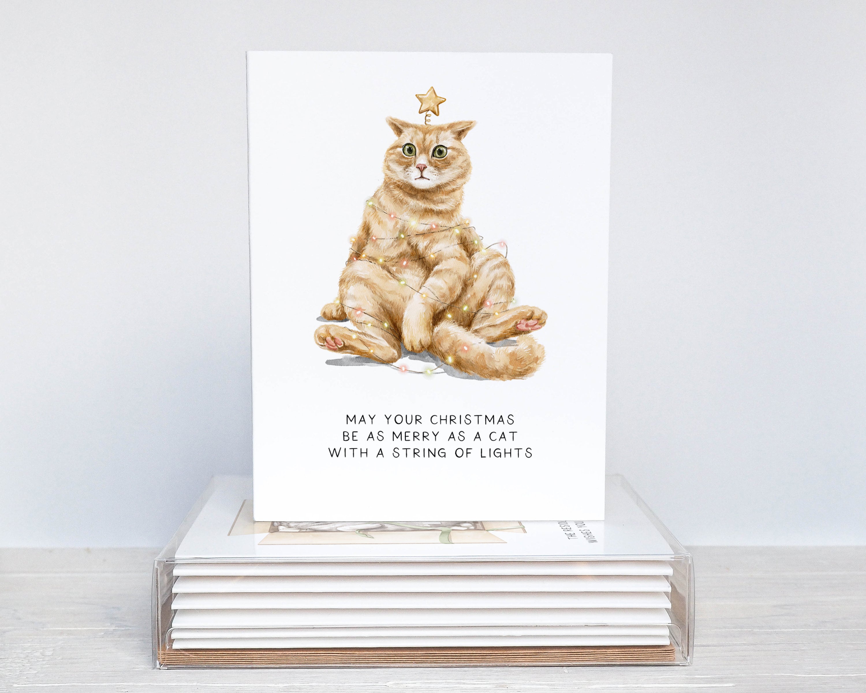 Biglietto di Natale divertente con gatto Meowy per marito, moglie, divertente biglietto di Natale scherzo per amici, famiglia, proprietario di animali domestici, biglietto di Natale per migliore