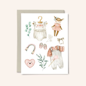 New Baby Girl Card Card for Newborn, New Parents Congratulations Card New Arrival Card New Baby Card Gift for New Parents Baptism image 1