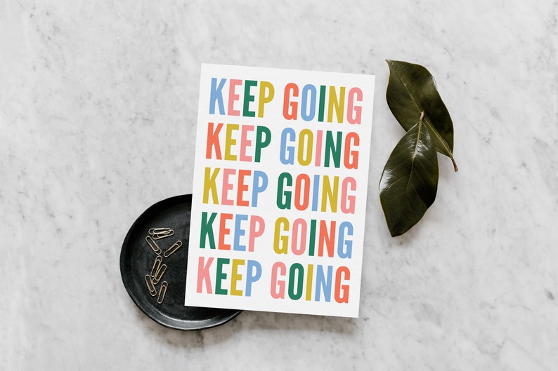 Cartão de Saudações Motivacional Keep Going | Incentivo | Cartão de Amizade imagem 3