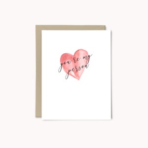 Du bist meine Person Karte | Kalligraphie Karte | Handbeschriftete Karte | Valentinstag Karte | Jubiläumskarte | Freundschaftskarte | Grey's Anatomy