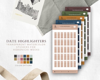Hobonichi Weeks Date Covers: Watercolor Planner Sticker