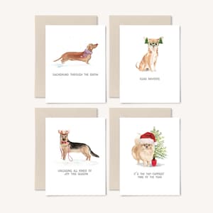 Happy Howldays Boxed Christmas Cards | Dog Christmas Cards | Holiday Card Set | Christmas Cards Set of 4 | Handmade Greeting Cards | Puns