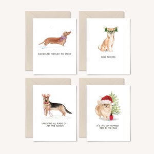 Happy Howldays Boxed Christmas Cards | Dog Christmas Cards | Holiday Card Set | Christmas Cards Set of 4 | Handmade Greeting Cards | Puns