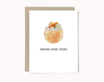 Hakuna Some Vodka Birthday Card | Coming of Age Card | 21st Birthday Card | Funny Birthday Card For Him | Humorous Birthday Card for Her