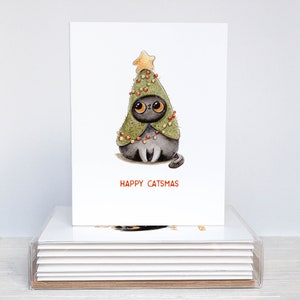 8 cartes pour les Fêtes Joyeux Noël en boîte | Carte de Noël | Chat de Noël | pour les Fêtes de chat | Carte de Noël drôle | Carte de Noël chat