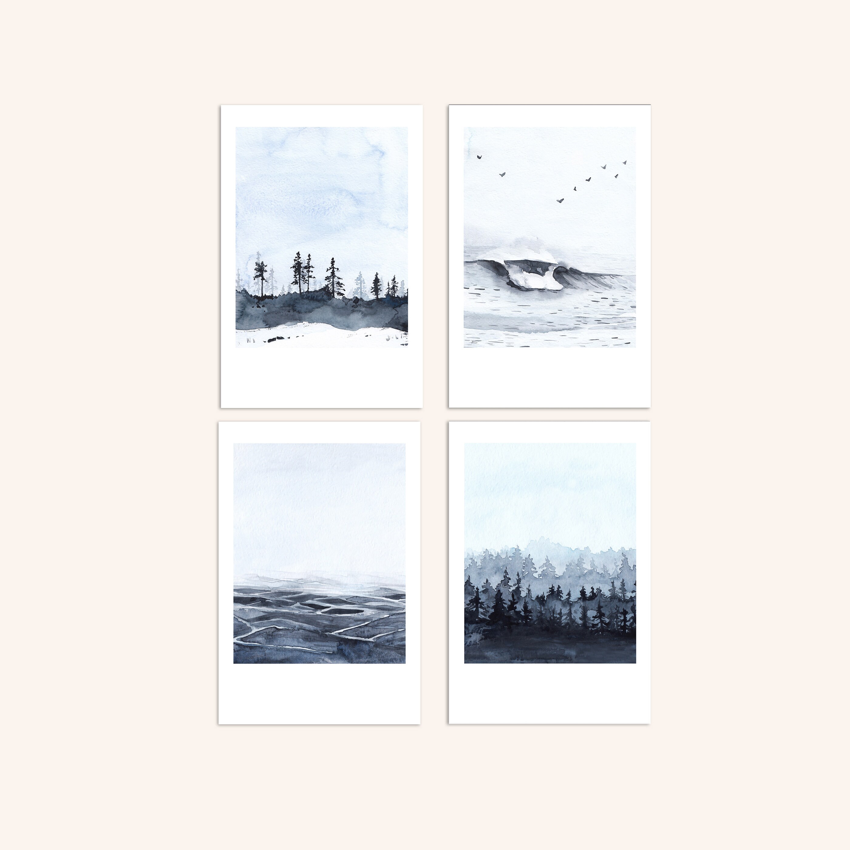 Winter's Memories Postcard Set | Set of 4 or 8 Postcards | Watercolor ...